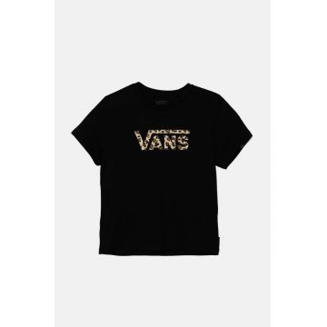 Vans tricou de bumbac pentru copii GR FELIDAE DROP culoarea bej, VN000K91BLK1