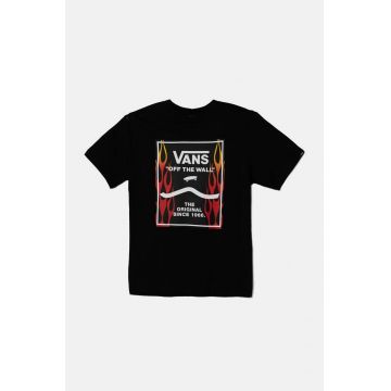 Vans tricou de bumbac pentru copii PRINT BOX 2.0 culoarea negru, cu imprimeu, VN000AKNY841