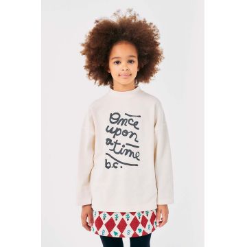 Bobo Choses longsleeve din bumbac pentru copii Once Upon A Time culoarea bej, cu imprimeu, 224AC025