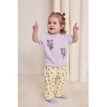 Bobo Choses tricou bebe Pansy Flower culoarea violet, 224AB025