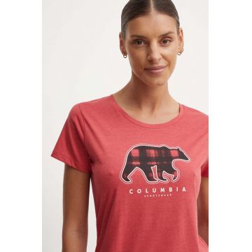 Columbia tricou femei, culoarea rosu