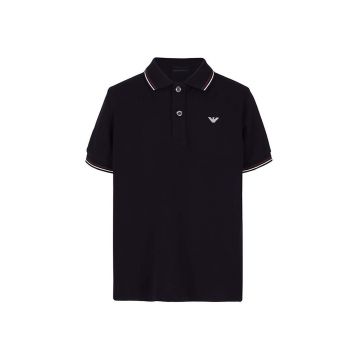 Emporio Armani tricou polo copii culoarea negru, cu imprimeu, 8N4FB3 1JPTZ