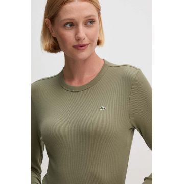 Lacoste longsleeve din bumbac culoarea verde