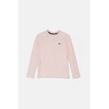 Lacoste longsleeve din bumbac pentru copii culoarea roz, TJ1123