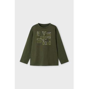 Mayoral longsleeve din bumbac pentru copii culoarea verde, cu imprimeu, 173