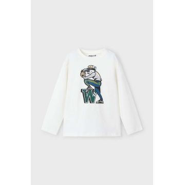 Mayoral longsleeve din bumbac pentru copii culoarea verde, cu imprimeu, 4042