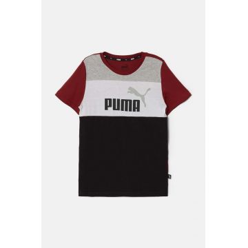 Puma tricou de bumbac pentru copii ESS BLOCK B culoarea negru, modelator