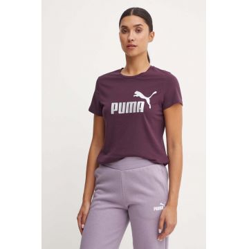 Puma tricou din bumbac culoarea violet