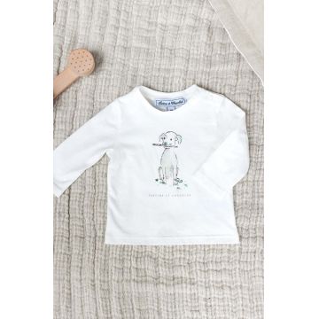 Tartine et Chocolat longsleeve din bumbac pentru copii culoarea verde, cu imprimeu, TZ10051