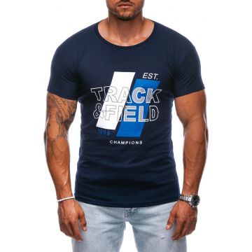 Tricou cu imprimeu text si decolteu rotund