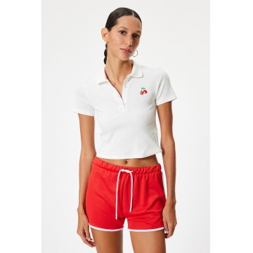 Tricou polo crop