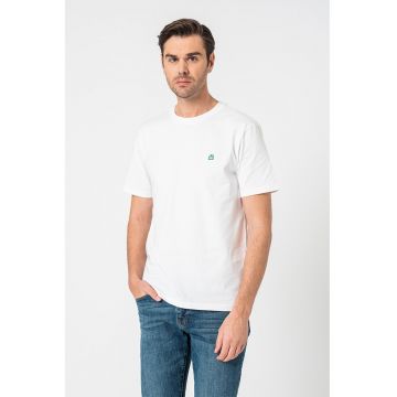 Tricou regular fit cu decolteu la baza gatului