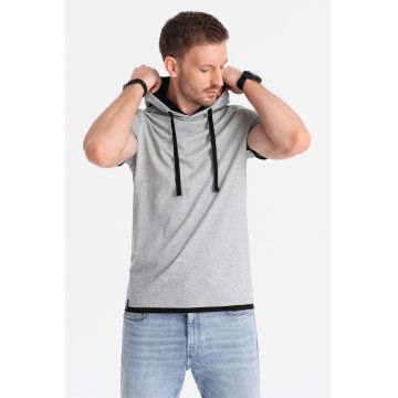 Tricou regular fit din bumbac cu gluga