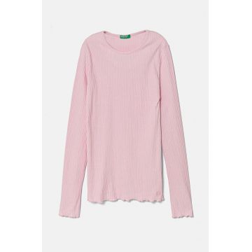 United Colors of Benetton longsleeve copii culoarea roz, 3F1AC10LI