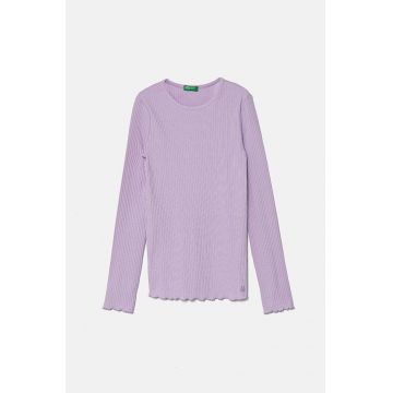 United Colors of Benetton longsleeve copii culoarea violet, 3F1AC10LI