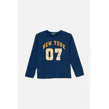 United Colors of Benetton longsleeve din bumbac pentru copii cu imprimeu, 3096C10LF