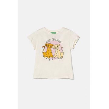 United Colors of Benetton tricou de bumbac pentru copii culoarea bej, 3I1XG10GS