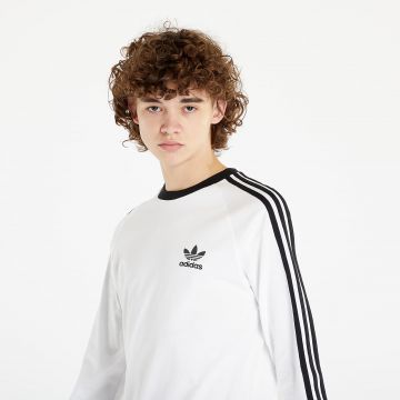 Tricou adidas 3-Stripes Long Sleeve Tee White