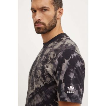 adidas Originals tricou din bumbac Tie-Dyed 2 Tee barbati, culoarea negru, modelator, IZ0091