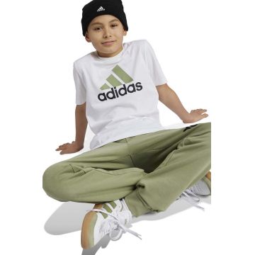 adidas tricou de bumbac pentru copii U BL 2 TEE culoarea alb, cu imprimeu, IX9527