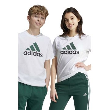 adidas tricou de bumbac pentru copii U BL 2 TEE culoarea alb, cu imprimeu, JF8743