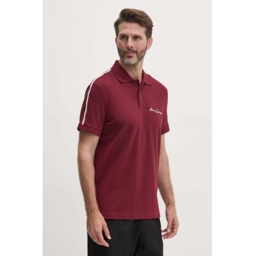 Armani Exchange tricou polo barbati, culoarea bordo, cu imprimeu, 8NZFSG ZJ81Z