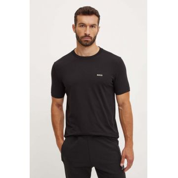 BOSS Green tricou bărbați, culoarea negru, cu imprimeu, 50506373