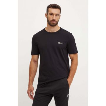 BOSS Green tricou din bumbac bărbați, culoarea negru, uni, 50515620