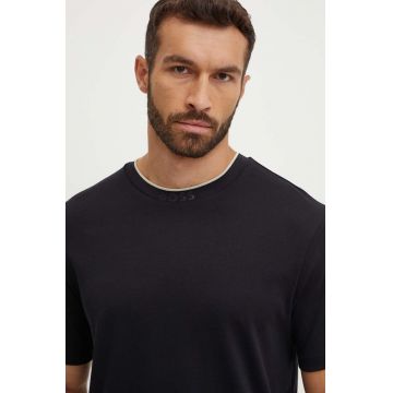 Boss Green tricou din bumbac barbati, culoarea negru, neted, 50519354