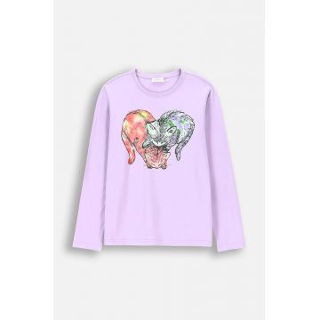 Coccodrillo longsleeve copii culoarea violet, EVERYDAY GIRL