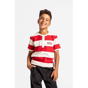 Coccodrillo tricou de bumbac pentru copii culoarea rosu, modelator, ACADEMY BOY JUNIOR