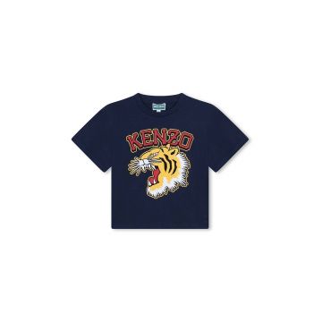 Kenzo Kids tricou de bumbac pentru copii culoarea albastru marin, cu imprimeu, K60746