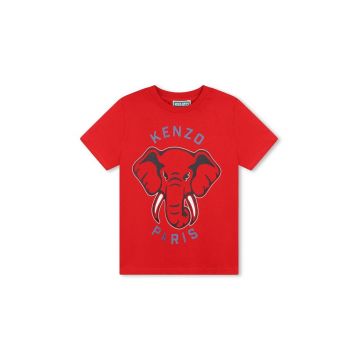 Kenzo Kids tricou de bumbac pentru copii culoarea rosu, cu imprimeu, K60748