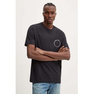 Marc O'Polo tricou din bumbac barbati, culoarea negru, cu imprimeu, 423201251066