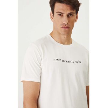 Medicine tricou barbati, culoarea bej, cu imprimeu