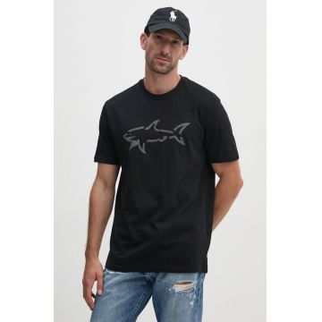 Paul&Shark tricou din bumbac barbati, culoarea negru, cu imprimeu, 14311653