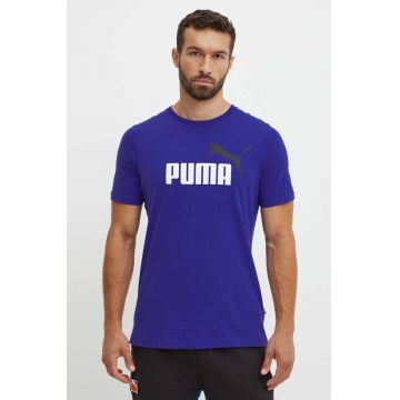 Puma tricou barbati, culoarea albastru marin, cu imprimeu