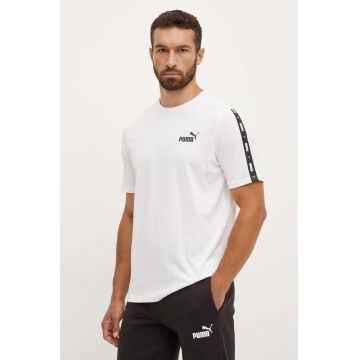 Puma tricou din bumbac barbati, culoarea alb, cu imprimeu, 847382