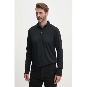 Sisley longsleeve barbati, culoarea negru, neted, 32WHS300R