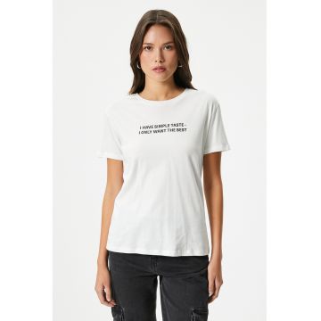 Tricou de bumbac cu imprimeu text