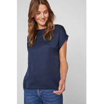 Tricou uni cu aspect de satin