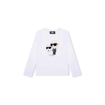 Karl Lagerfeld longsleeve copii culoarea alb, Z30209