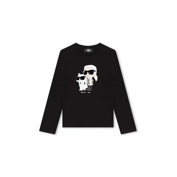 Karl Lagerfeld longsleeve copii culoarea negru, Z30209