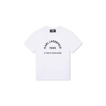 Karl Lagerfeld tricou de bumbac pentru copii culoarea alb, Z30205