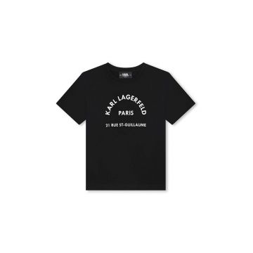 Karl Lagerfeld tricou de bumbac pentru copii culoarea negru, Z30205