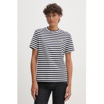 Lacoste tricou din bumbac culoarea albastru marin