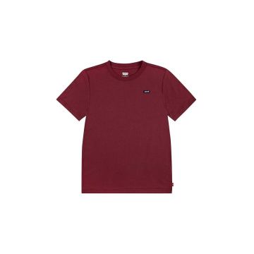 Levi's tricou de bumbac pentru copii culoarea bordo, neted