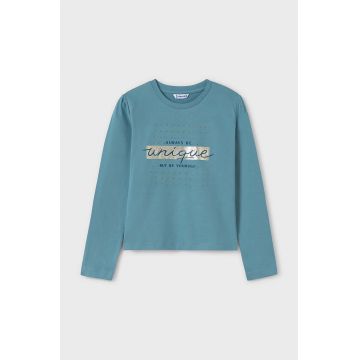 Mayoral longsleeve din bumbac pentru copii culoarea turcoaz, 830