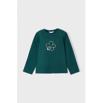 Mayoral longsleeve din bumbac pentru copii culoarea verde, 178