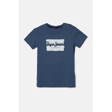 Pepe Jeans tricou de bumbac pentru copii BAIRON cu imprimeu, PB503905